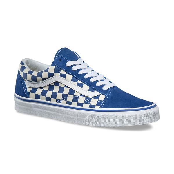 vans primary check old skool blue